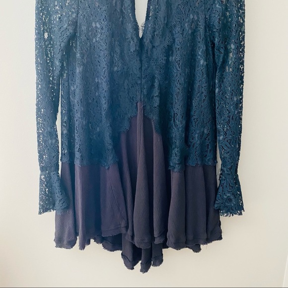 Free People New Tell Tale Lace Tunic Black Sz XS - Picture 3 of 9